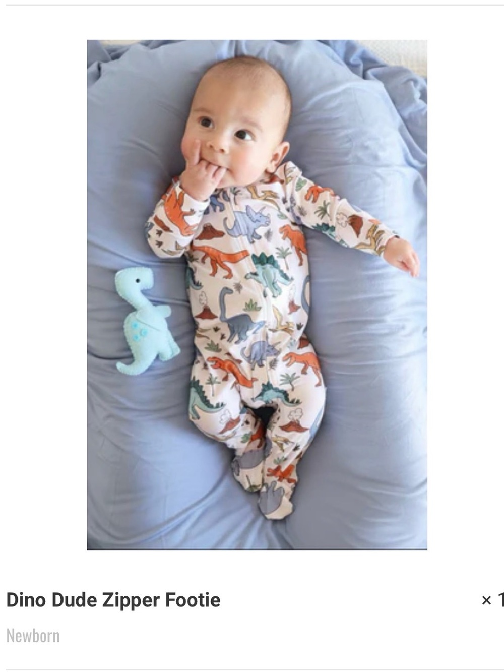 Caden Lane NB Zipper Footies - Dino Dude